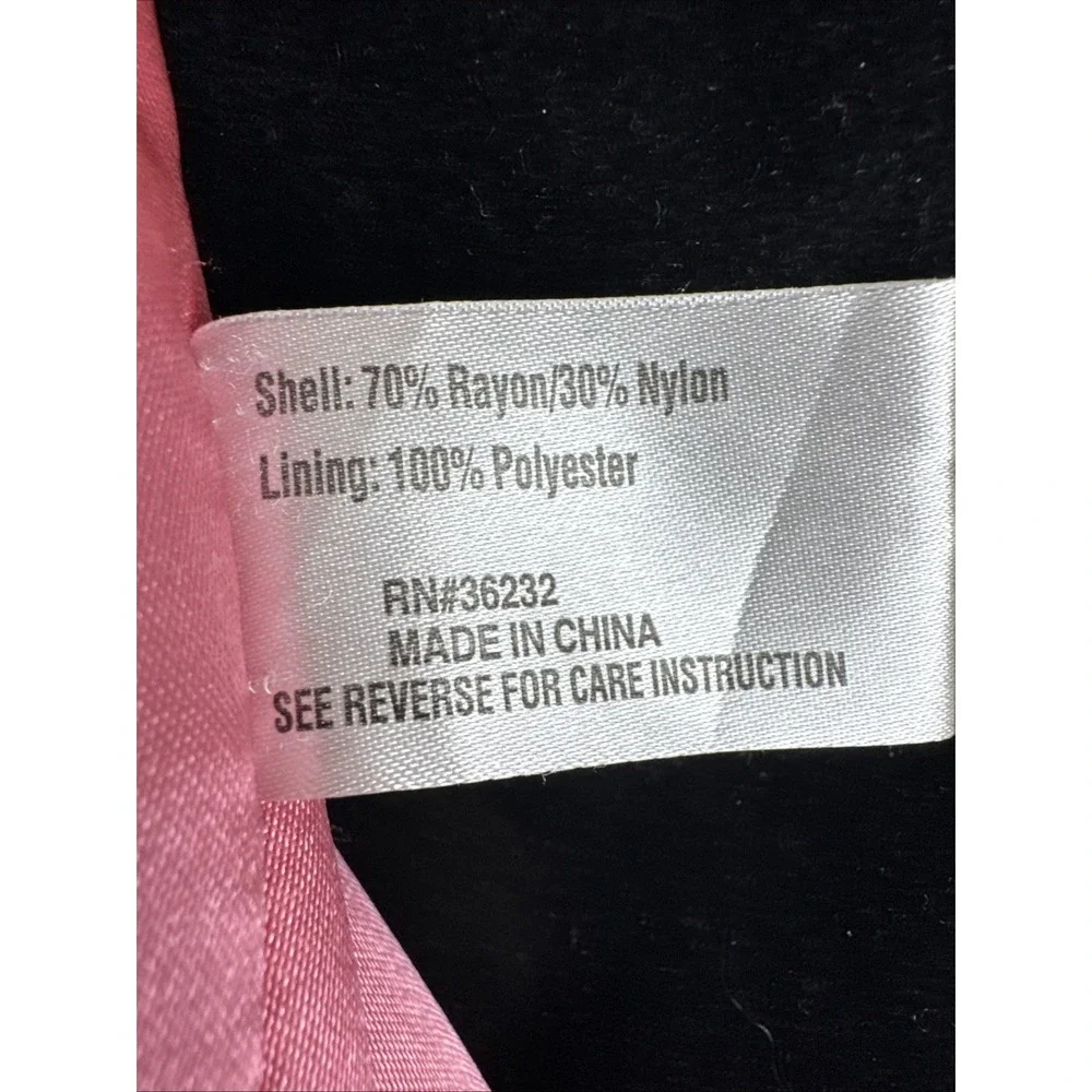 Gallerys Womens Black Velvet Double Breasted Peacoat Jacket Pink Lining Large